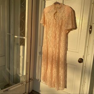 Vintage pink lace dress